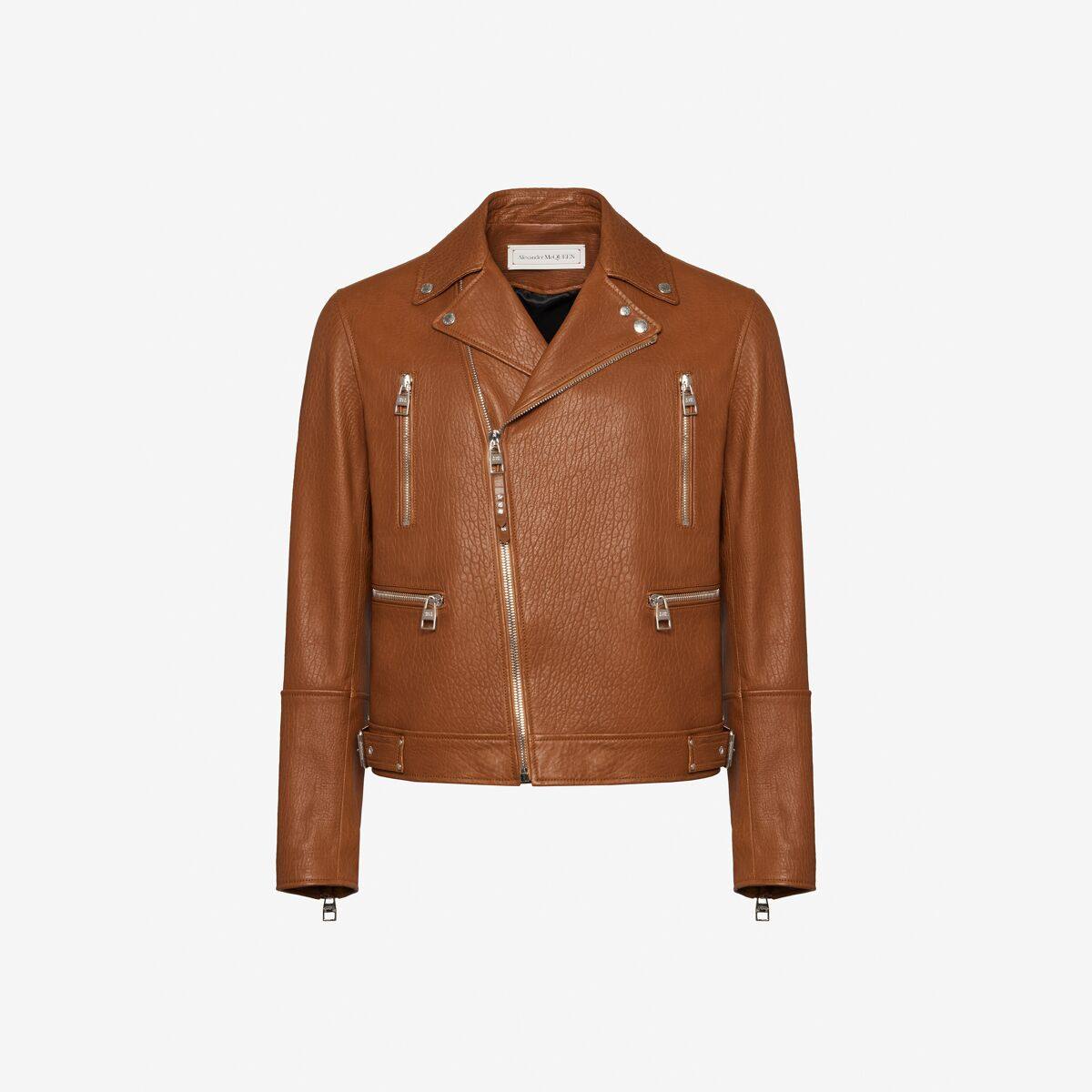 ALEXANDER MCQUEEN - McQueen Classic Leather Biker Jacket - Item 626381Q5LDS1000